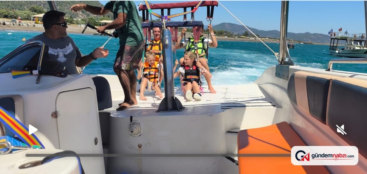 Muğla'da deniz paraşütü kazası: Baba ve üç çocuğu yaralandı