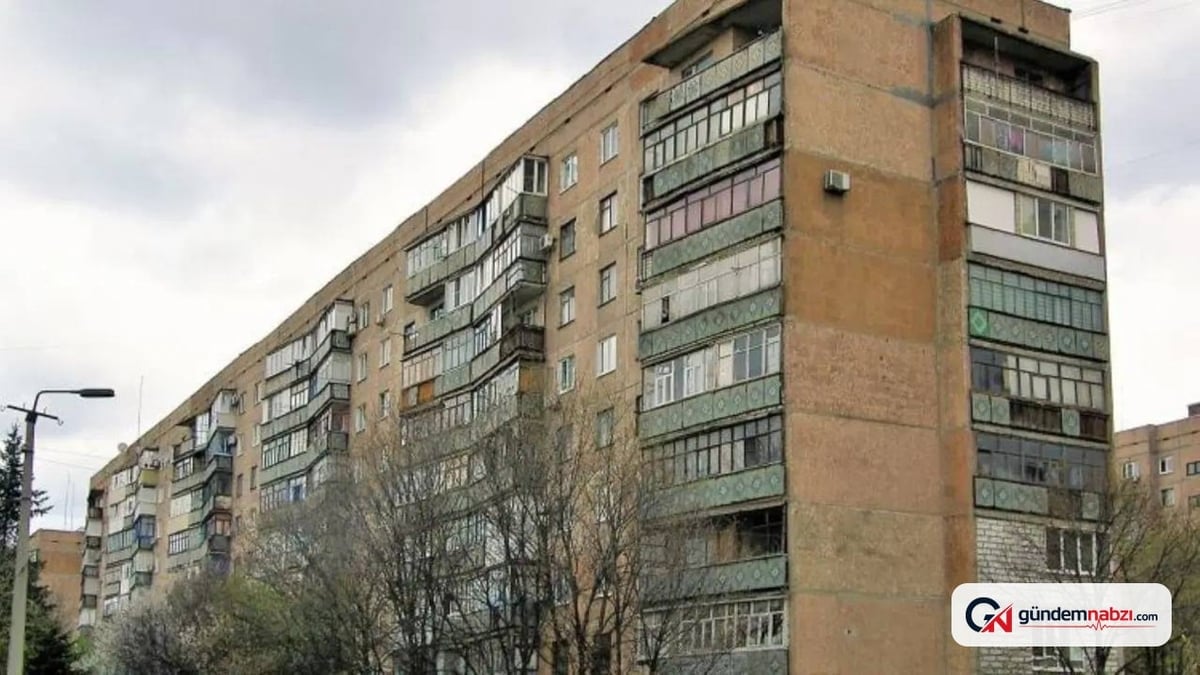 Kramatorsk'taki apartman duvarında radyasyon tehlikesi