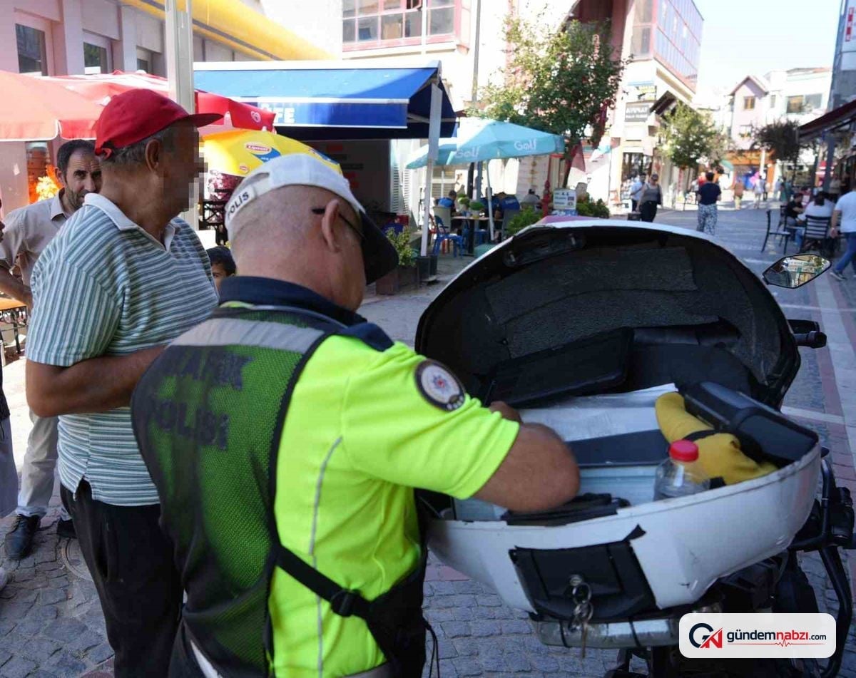 Edirne'de yaya alanına giren motosikletlilere ceza