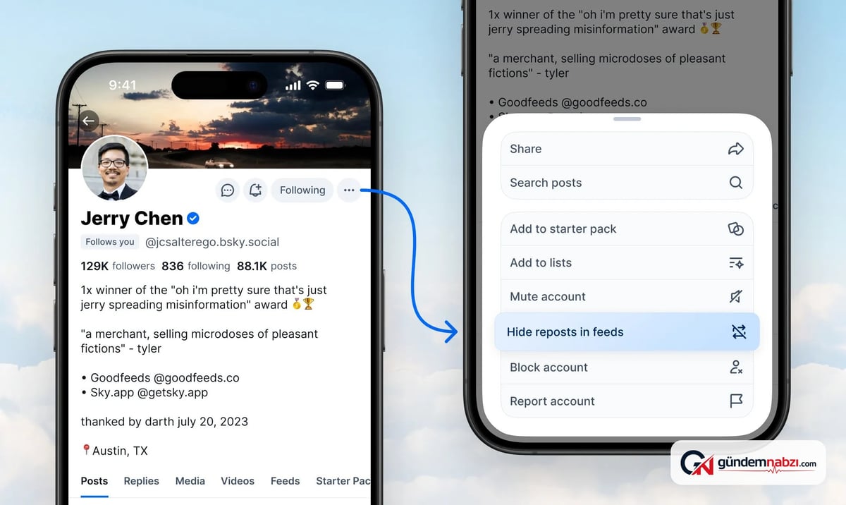 Bluesky'dan kullanıcılar için yeni yeniden gönderi gizleme özelliği
