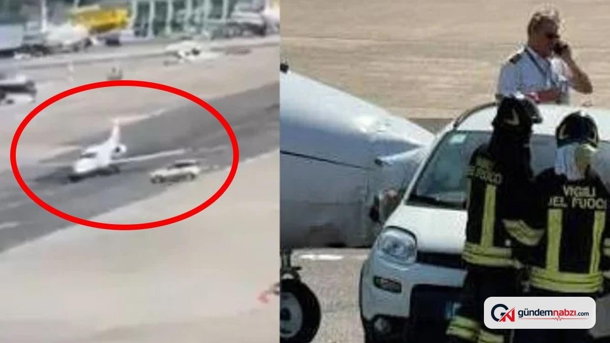 İtalya'nın Linate Havalimanı'nda uçak ile yer aracı çarpıştı