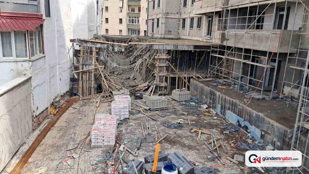Erzurum'da inşaat tablosu çöktü: 2 işçi yaralandı