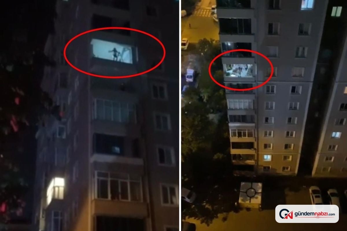 İstanbul'da 8. kat balkonuna çıkan kadın korku yarattı