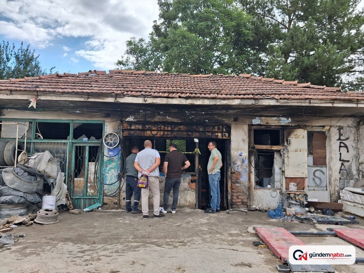 Tokat'ta lastik tamircisinde yangın çıktı