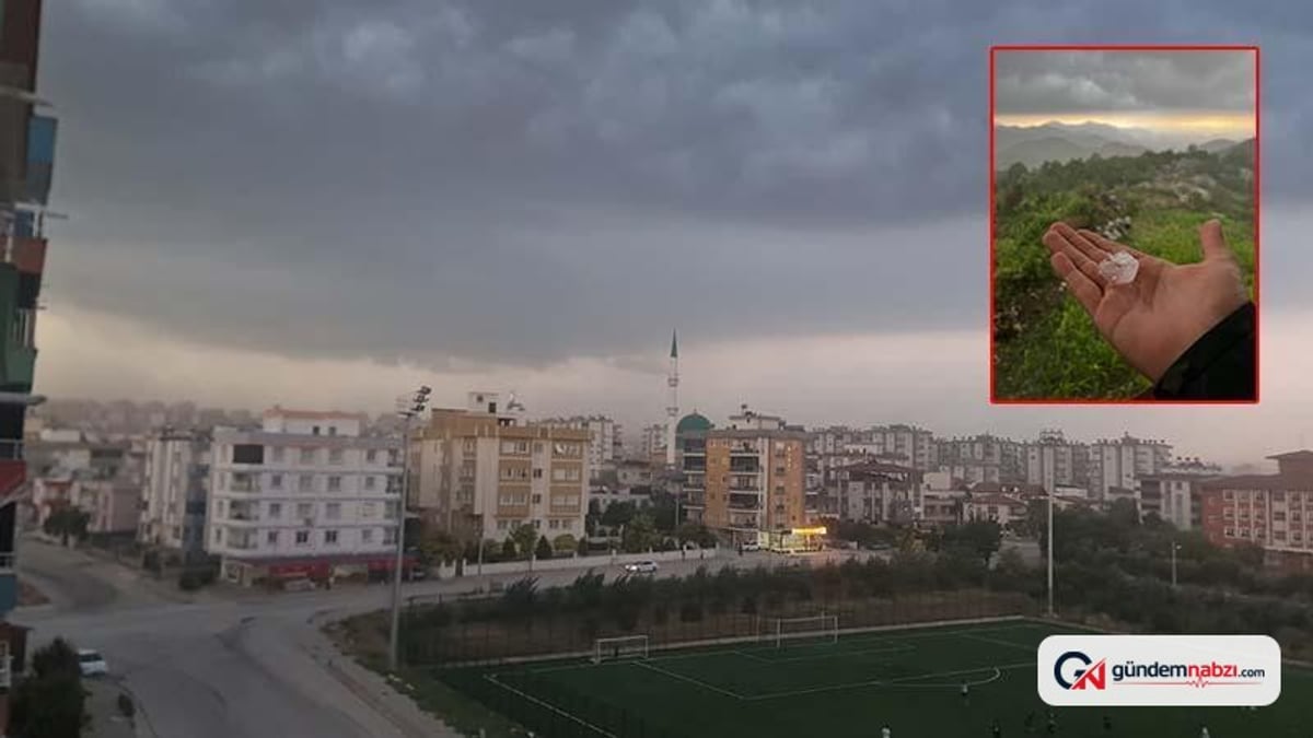 Osmaniye Kadirli'de 32 derece sıcakta sağanak, dolu ve fırtına etkili oldu