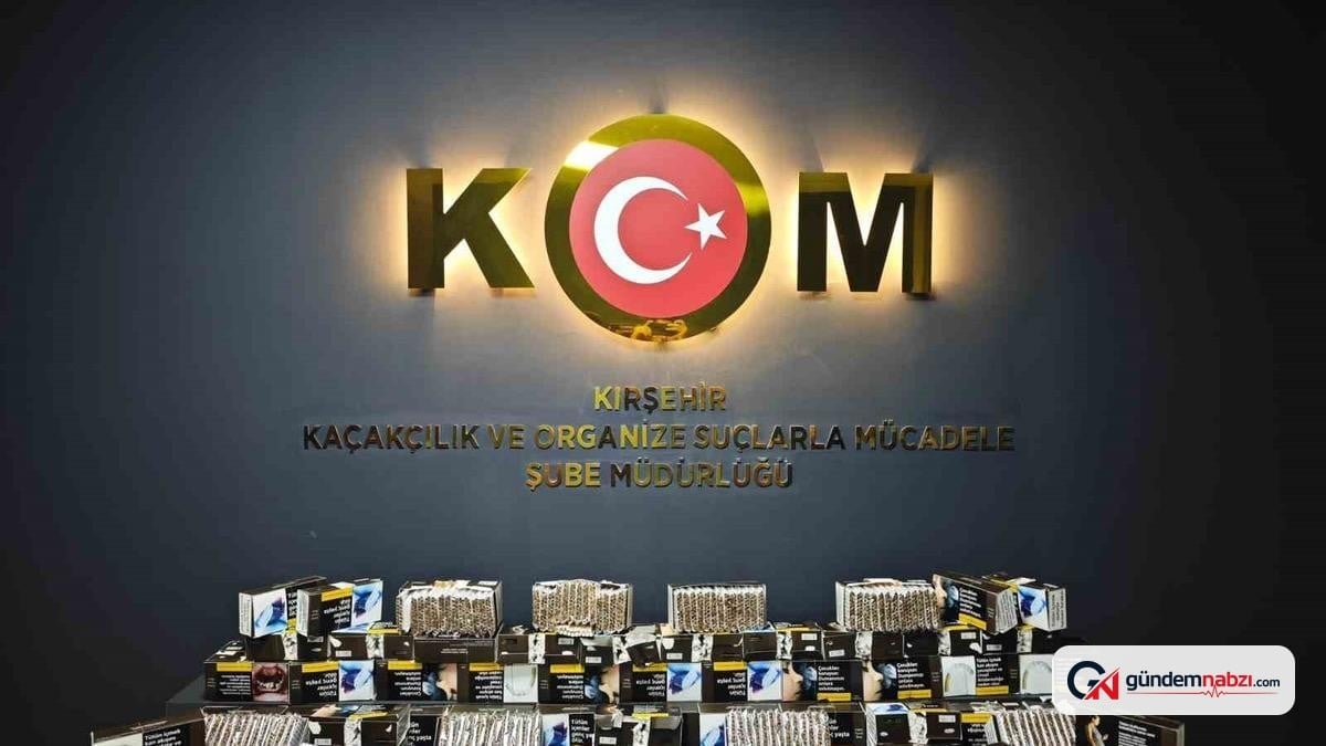 Kırşehir'de bir iş yerinde 15 bin 80 makaron ele geçirildi