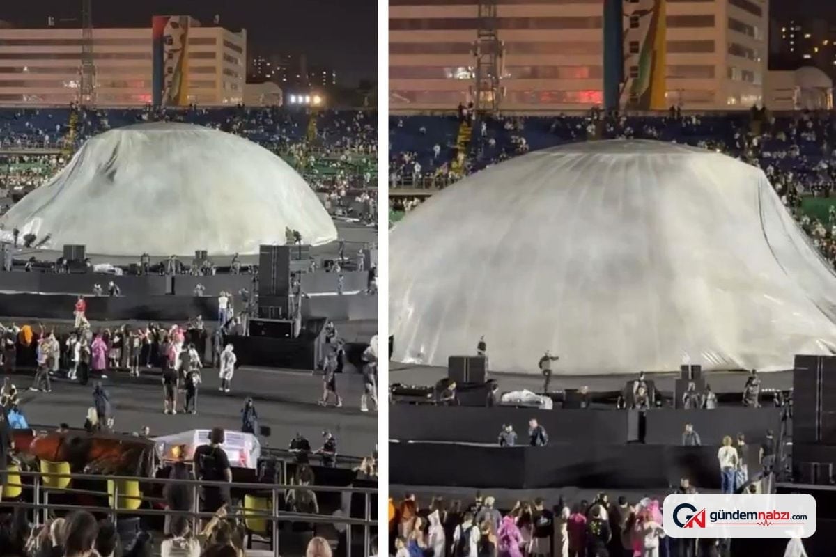Kanye West'in Kazakistan'daki konser sahnesi hava muhalefetiyle söndü