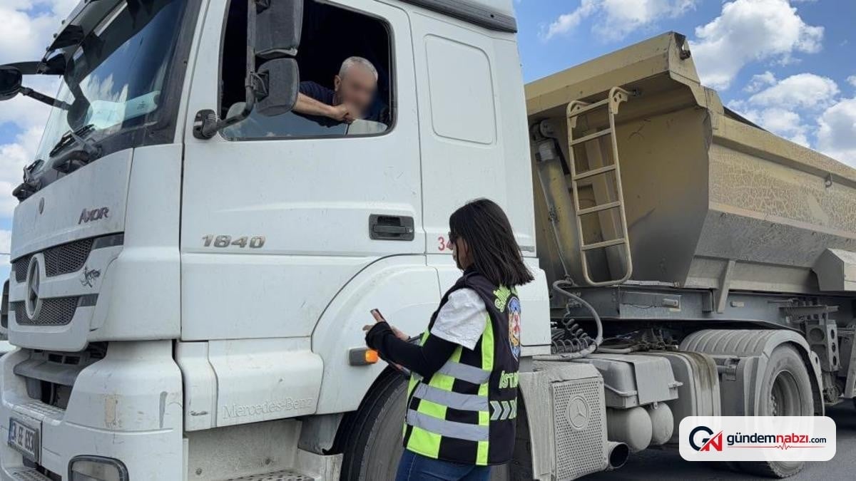 Arnavutköy'de hafriyat kamyonlarına denetim yapıldı