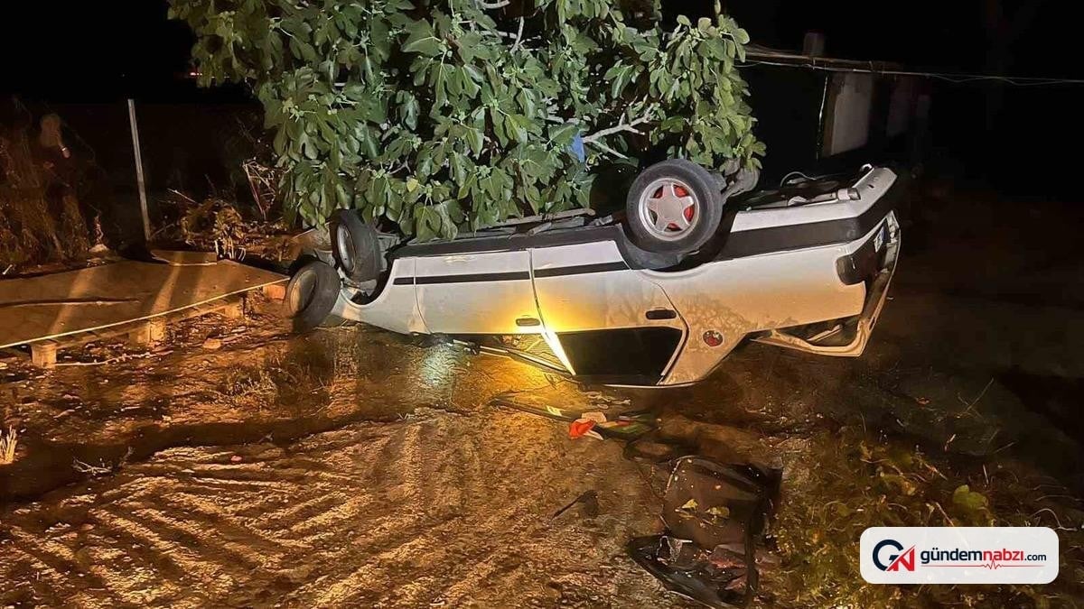 Kırklareli'nde otomobil evin bahçesine uçtu: 1 yaralı