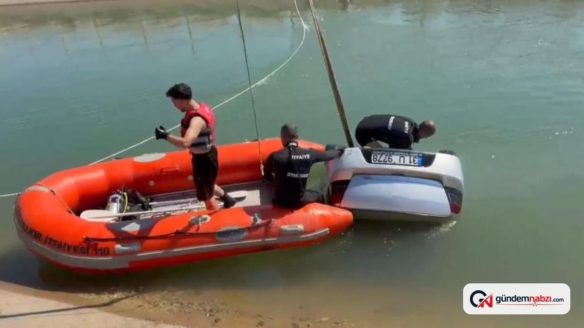 Diyarbakır'da su kanalına düşen otomobildeki 5 kişi kurtarıldı
