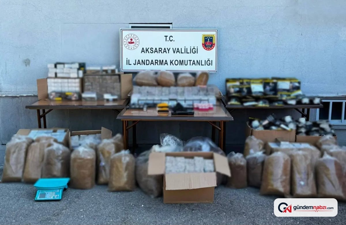 Aksaray'da kaçak tütün operasyonu: 750 bin liralık malzeme