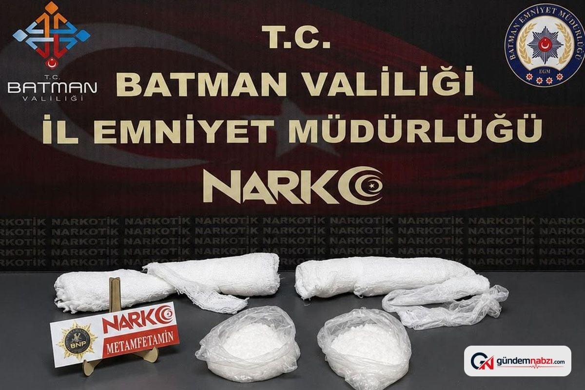 Batman'da otobüste alçıya gizlendi metamfetamin ele geçirildi