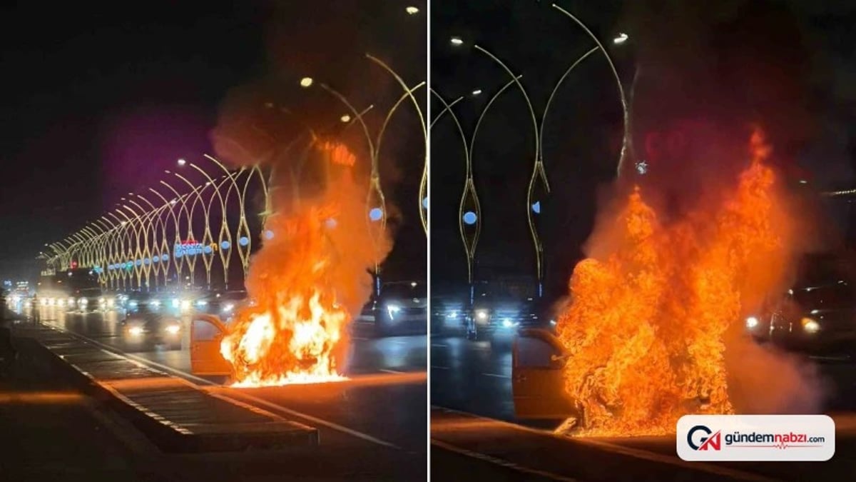 Ankara'da seyir halindeki otomobil alev aldı