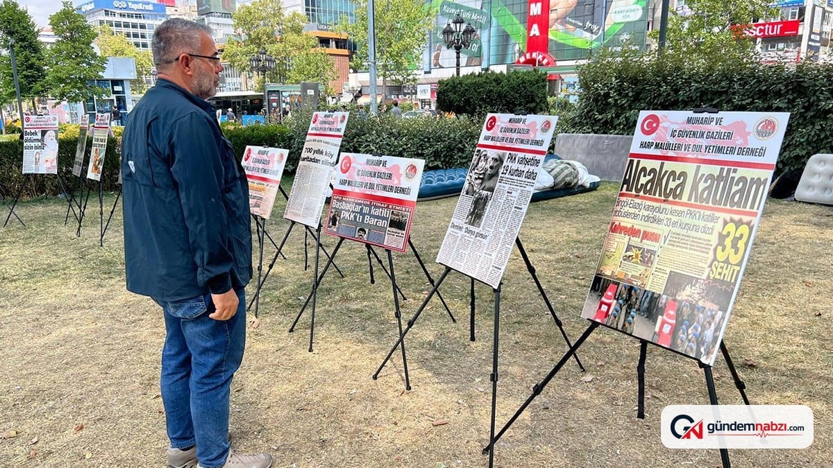 Ankara'da eylem yapan gazilerden Güvenpark'ta sergi