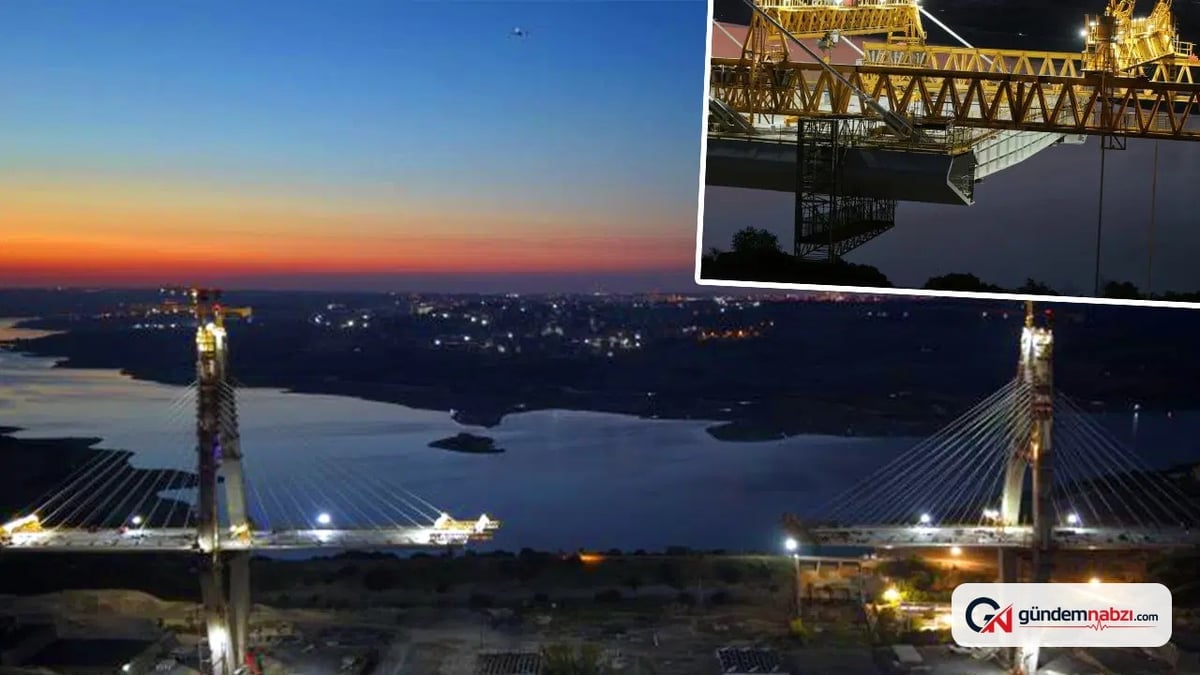 İstanbul Sazlıdere Köprüsü'nde 250 tonluk tabliye operasyonu