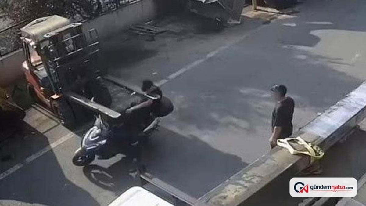 Tekirdağ'da motosiklet forkliftin demir ayaklarına çarptı