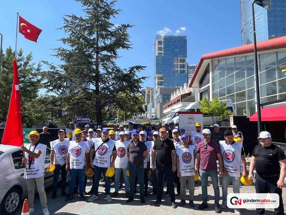 Doruk Madencilik işçileri maaşlarını alamadıkları için eylemde