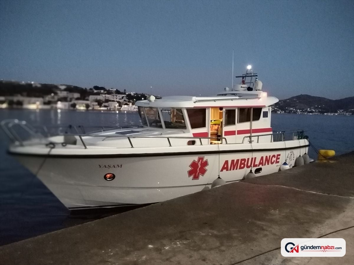 İleryoz'daki Çocuk deniz ambulansıyla Bodrum'a getirildi