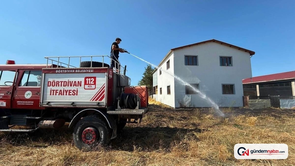 Bolu'da kereste fabrikası yakınındaki ot yangını söndürüldü