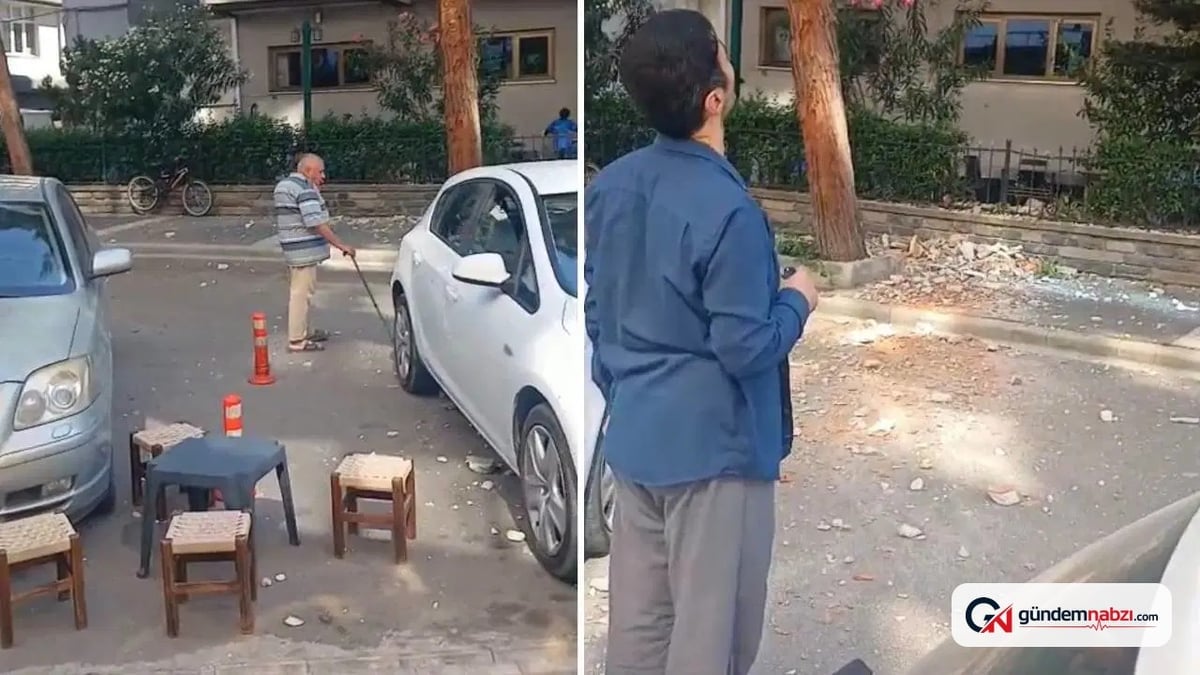 Samsun'da öğretmenevi duvarından beton parçaları düştü