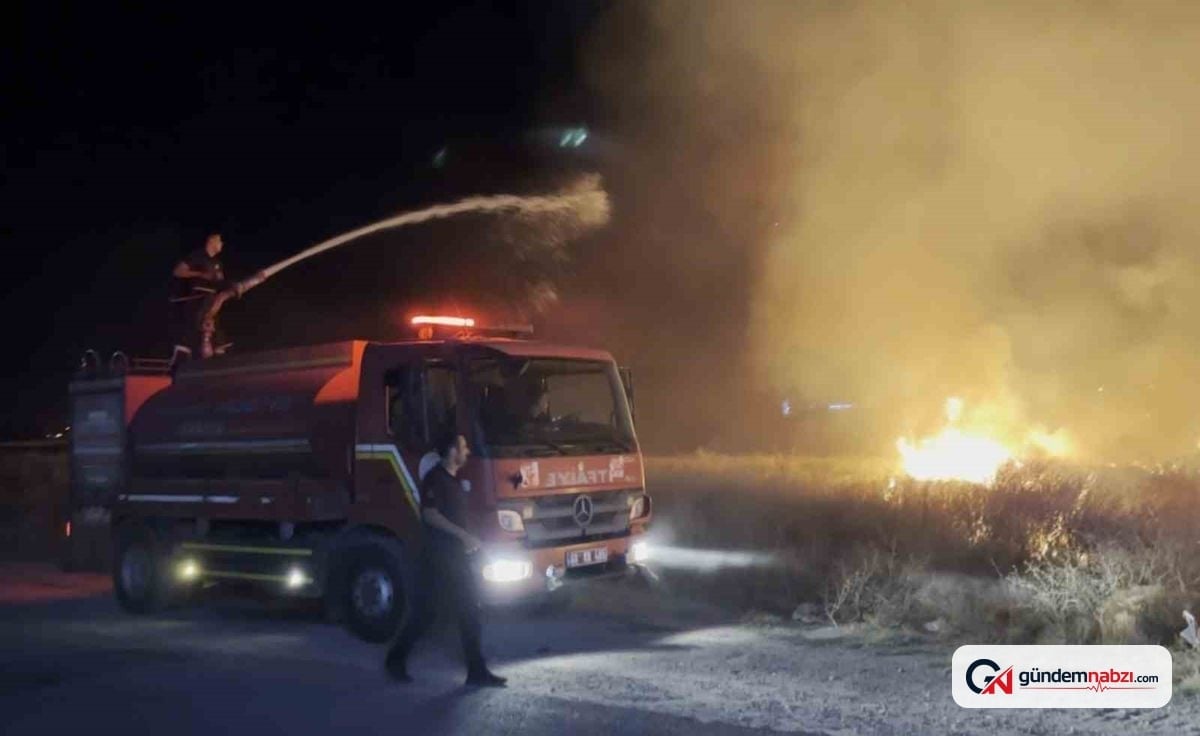 Aksaray'da boş arazide çıkan yangın söndürüldü