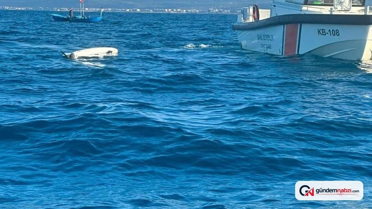 Karasu açıklarında balıkçılar ters dönmüş dron buldu