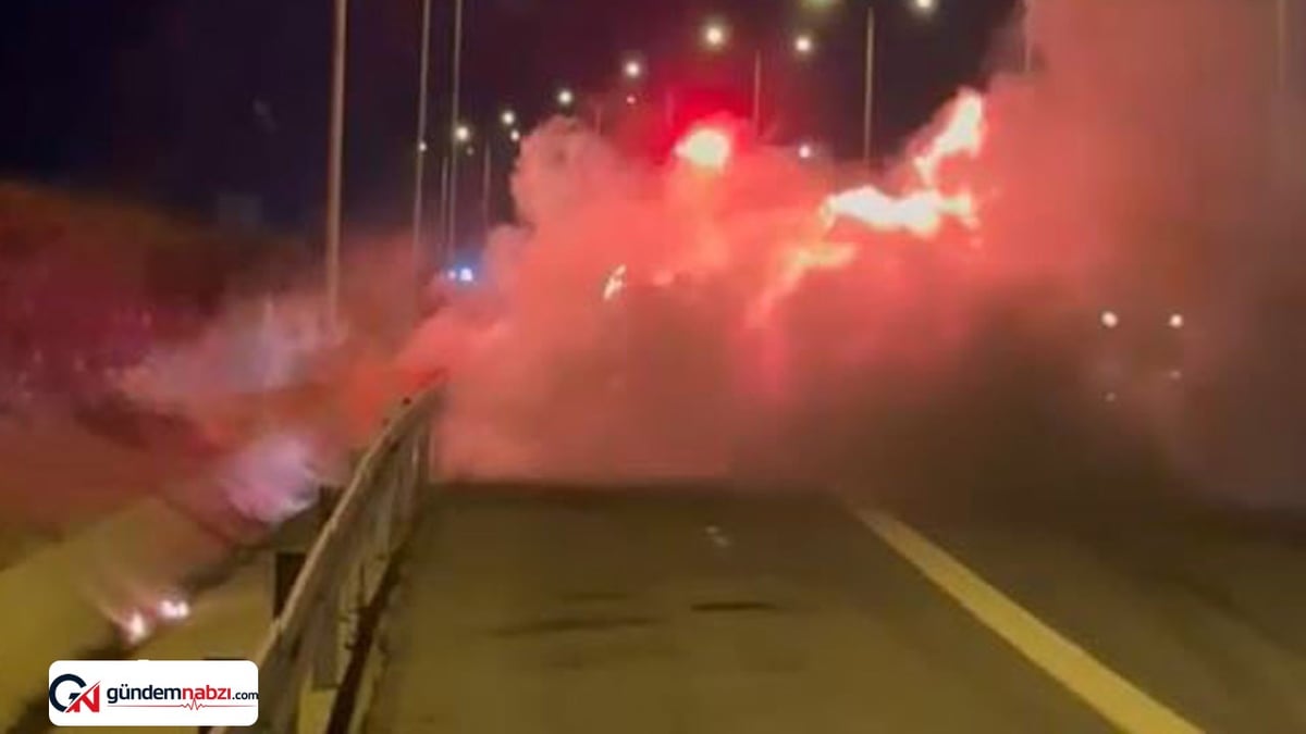 Kuzey Marmara Otoyolu'nda seyir halindeki otomobil yandı