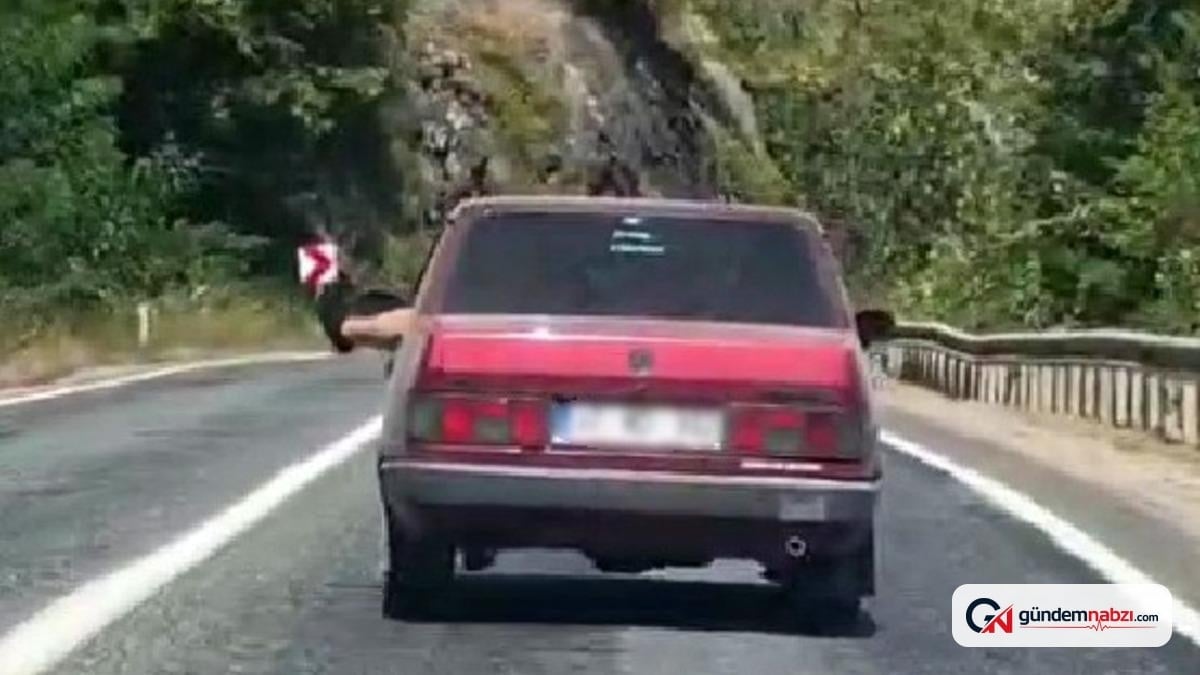 Karabük'te sürücü ayaklarını camdan sarkıttı
