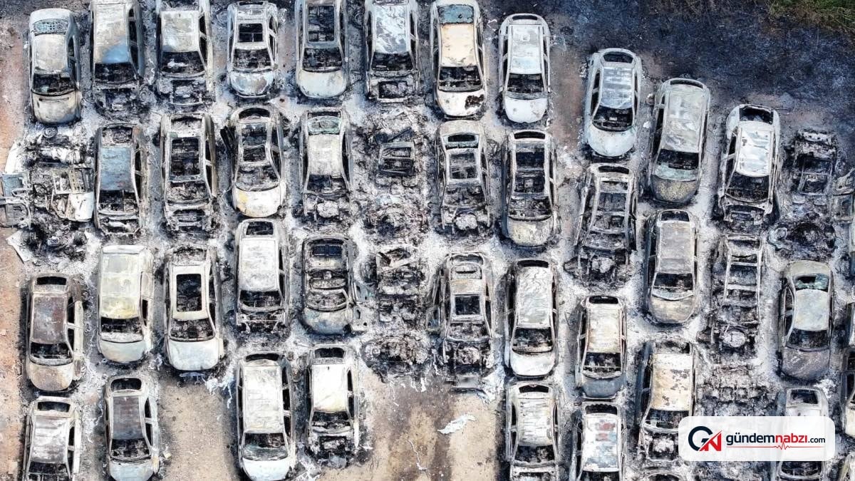 Otoparkta kundaklama şüphesi: 140 araç yandı