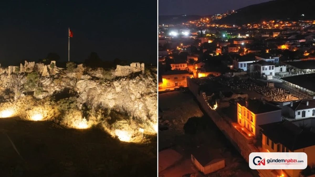 Muğla'da tarihi yapılar gece aydınlatmasıyla parlıyor