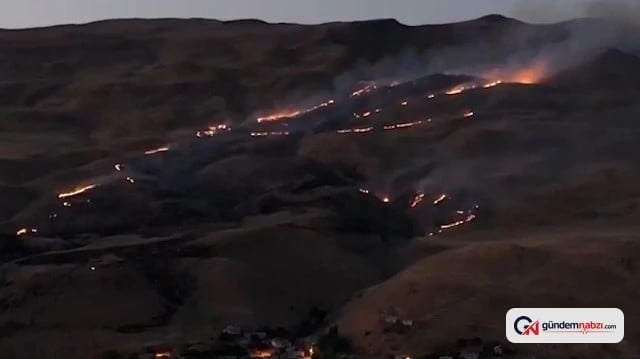 Van'da örtü yangını çıktı: Mahalleli kovalarla alevlere koştu