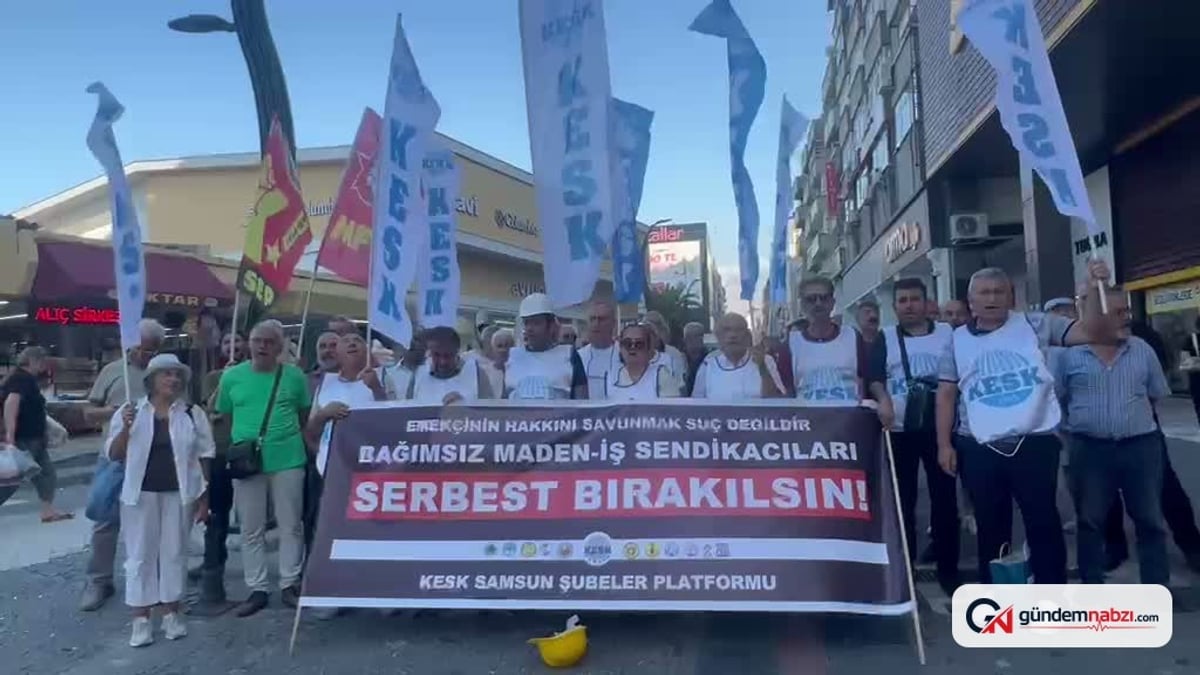 Samsun'da iki sendikacının tutuklanması protesto edildi