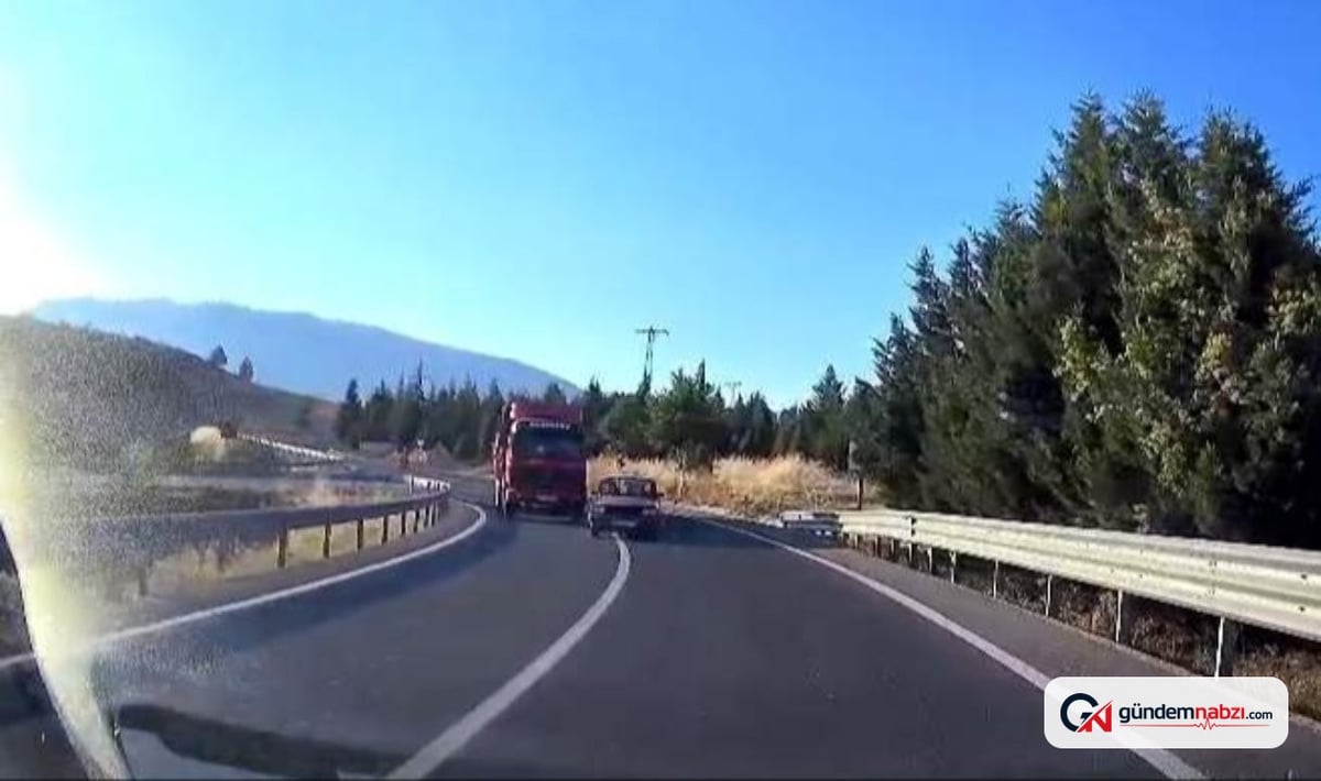 Karabük Safranbolu'da sollayan otomobil çarpışmaktan kurtuldu