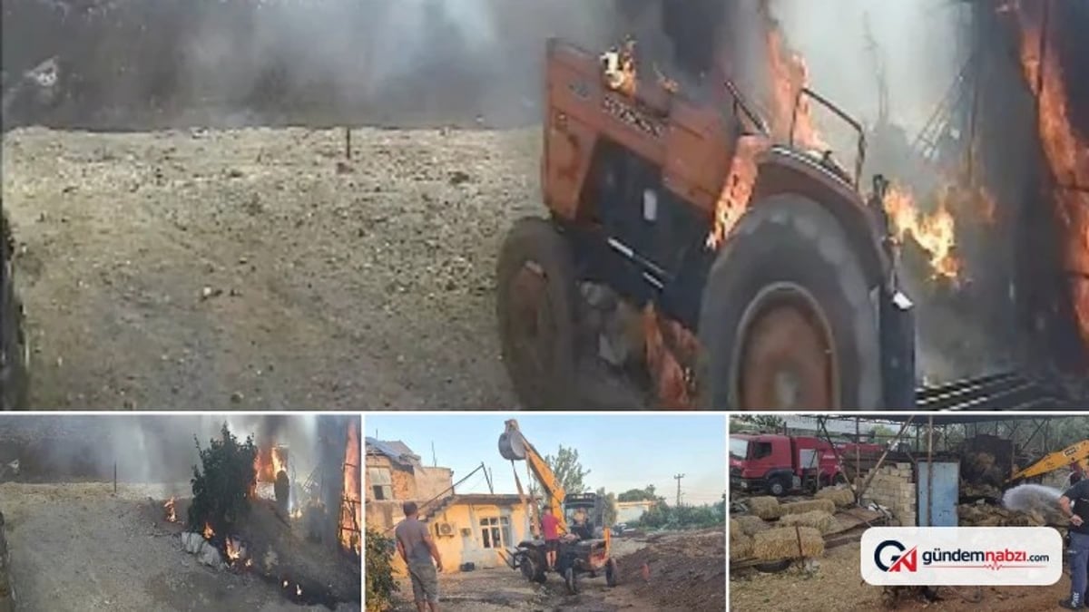 Antalya Serik'te sürücüsüz traktör alev aldı, yangın çıktı