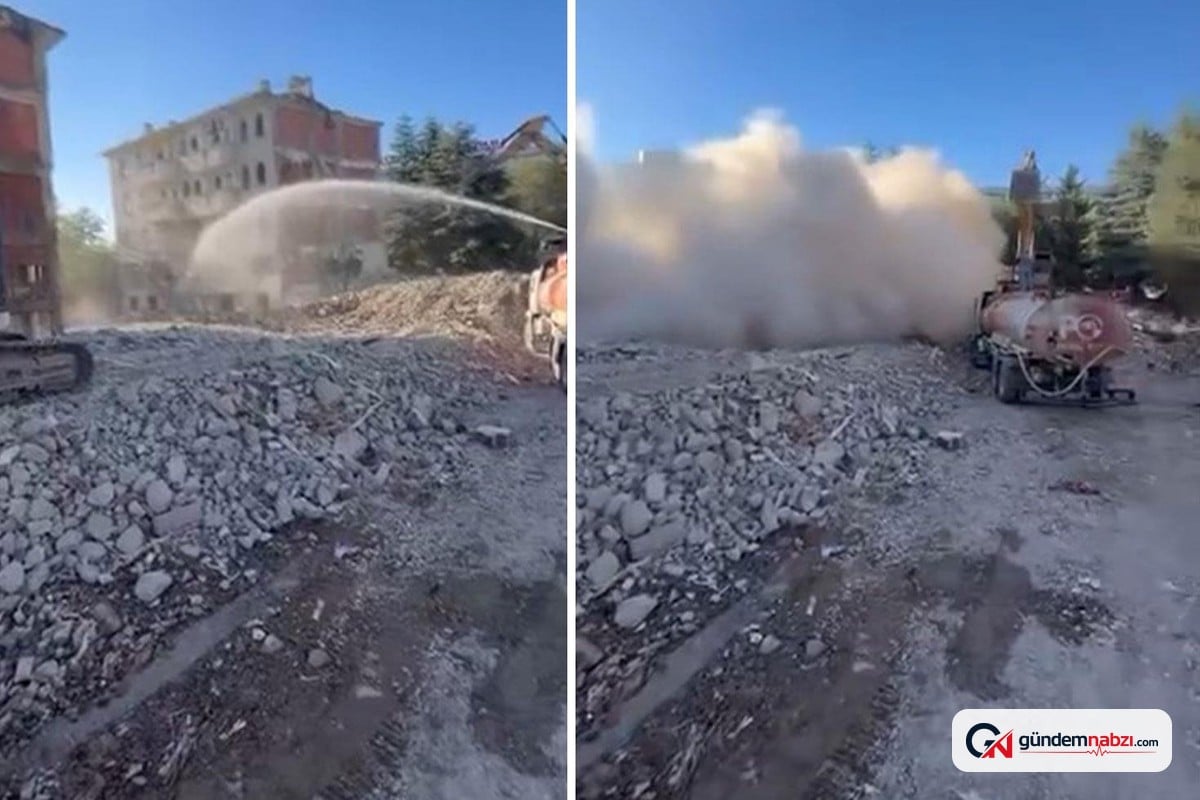 Elazığ'da 5 katlı bina kontrollü şekilde yıkıldı