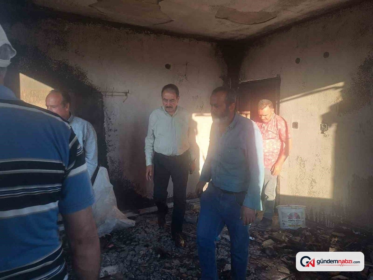 MESOB Başkanı yangından zarar gören esnafı ziyaret etti