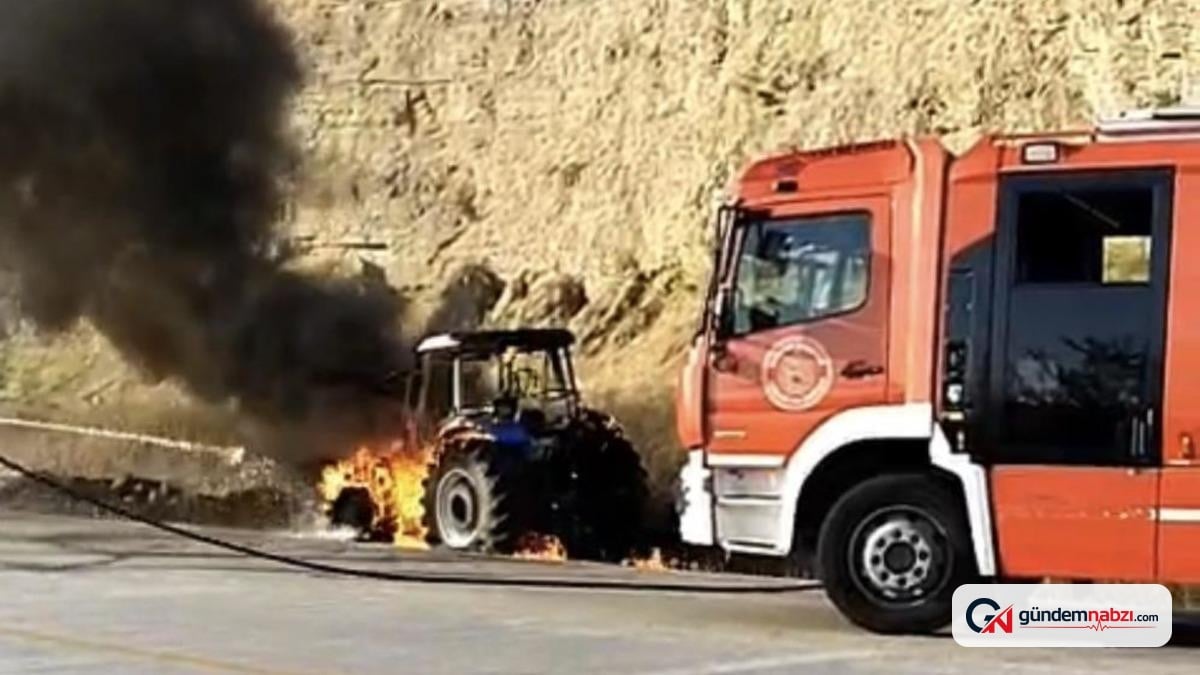 Samsun'da traktör yangını