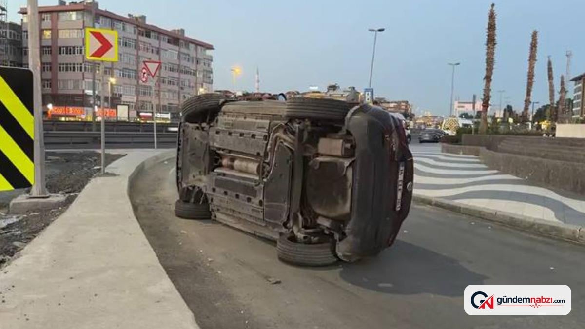 İstanbul'da otomobil devrildi: 1 yaralı