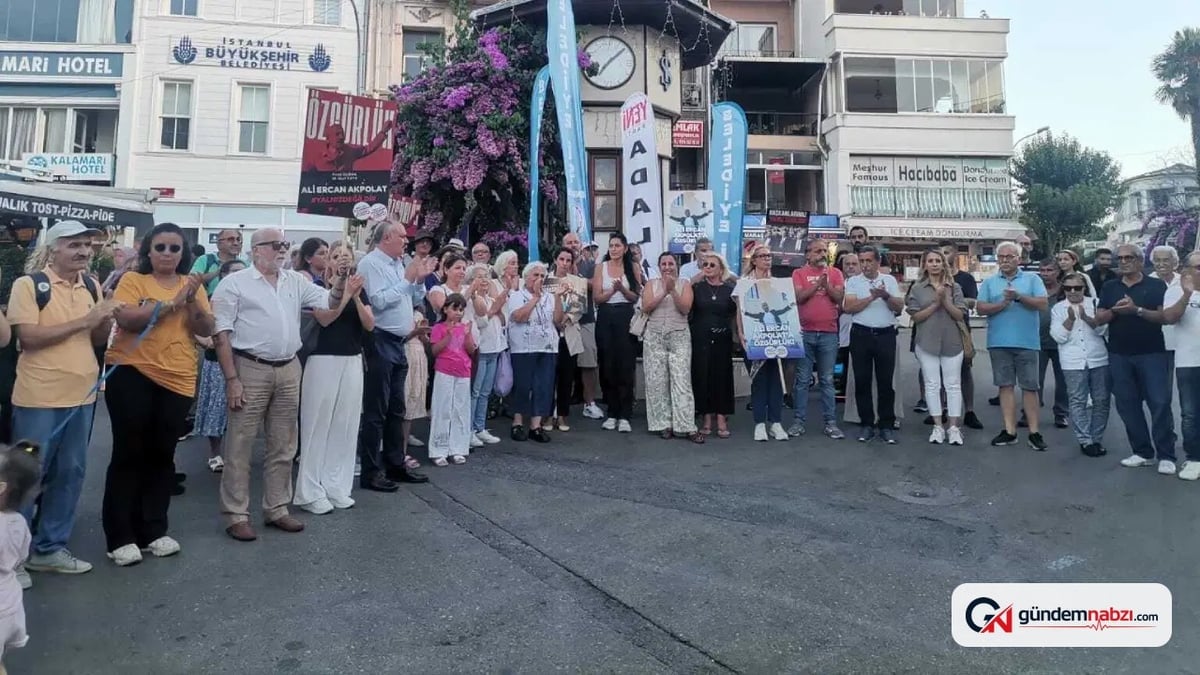 Adalar'da tutuklanan isimler için 8. haftada adalet nöbeti tutuldu