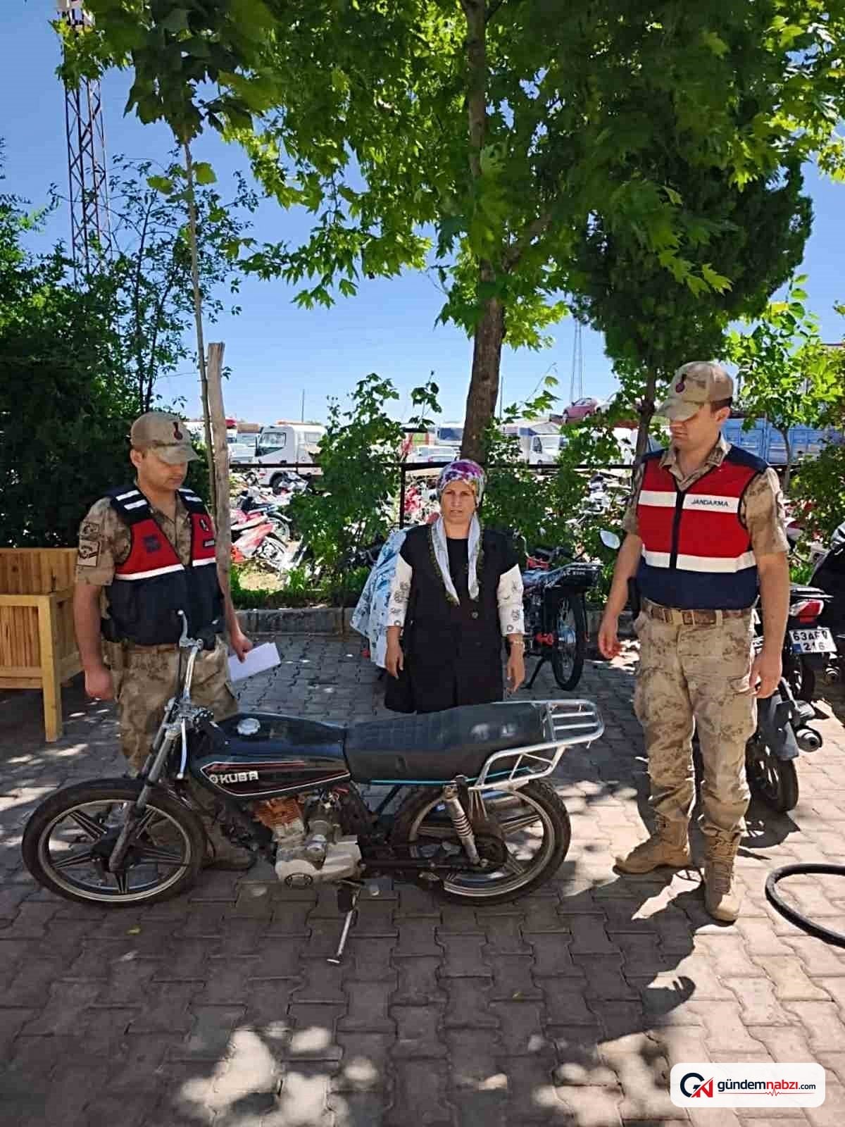 Şanlıurfa Siverek'te çalınan motosiklet jandarma tarafından bulundu