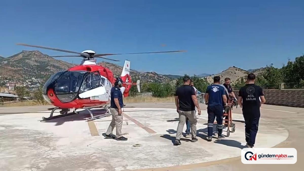 Tunceli'de parmaklarından yaralanan kadın helikopterle sevk edildi