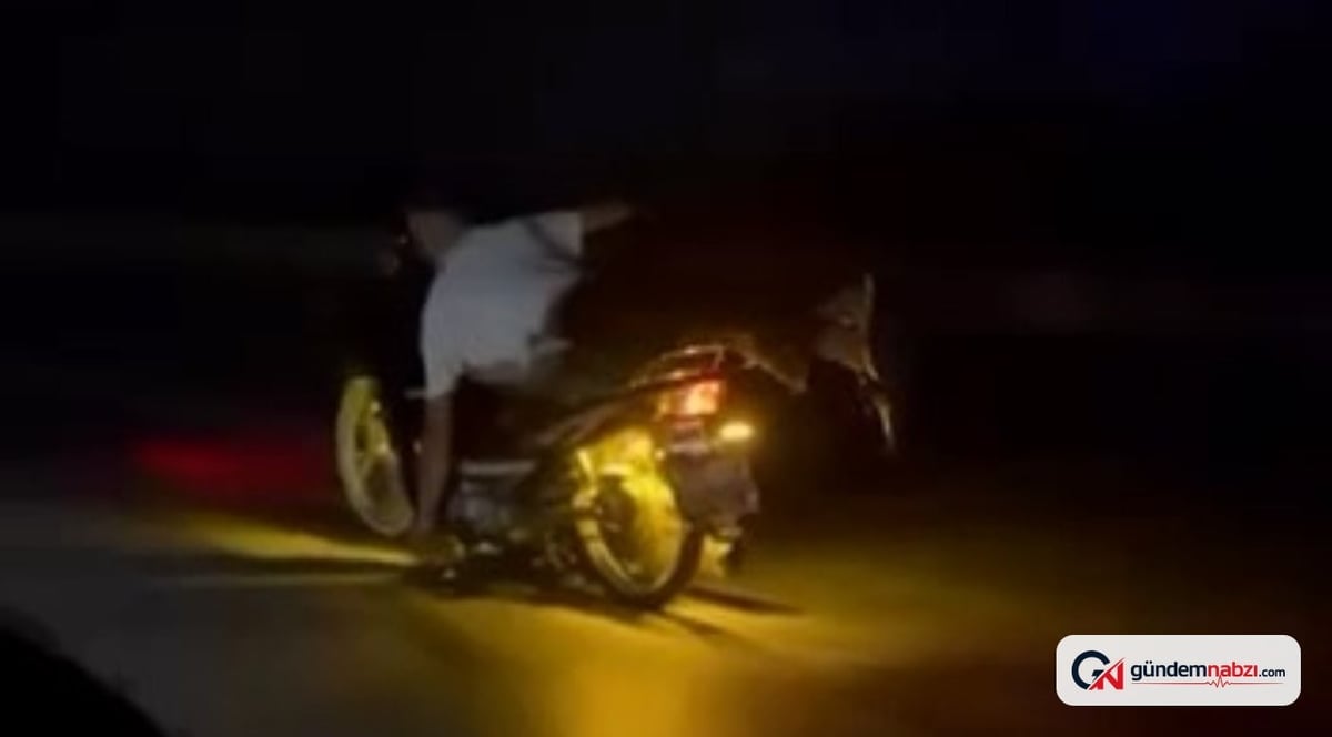 Motosiklet sürücüsü yatarak ilerledi, diğer sürücüler şok oldu