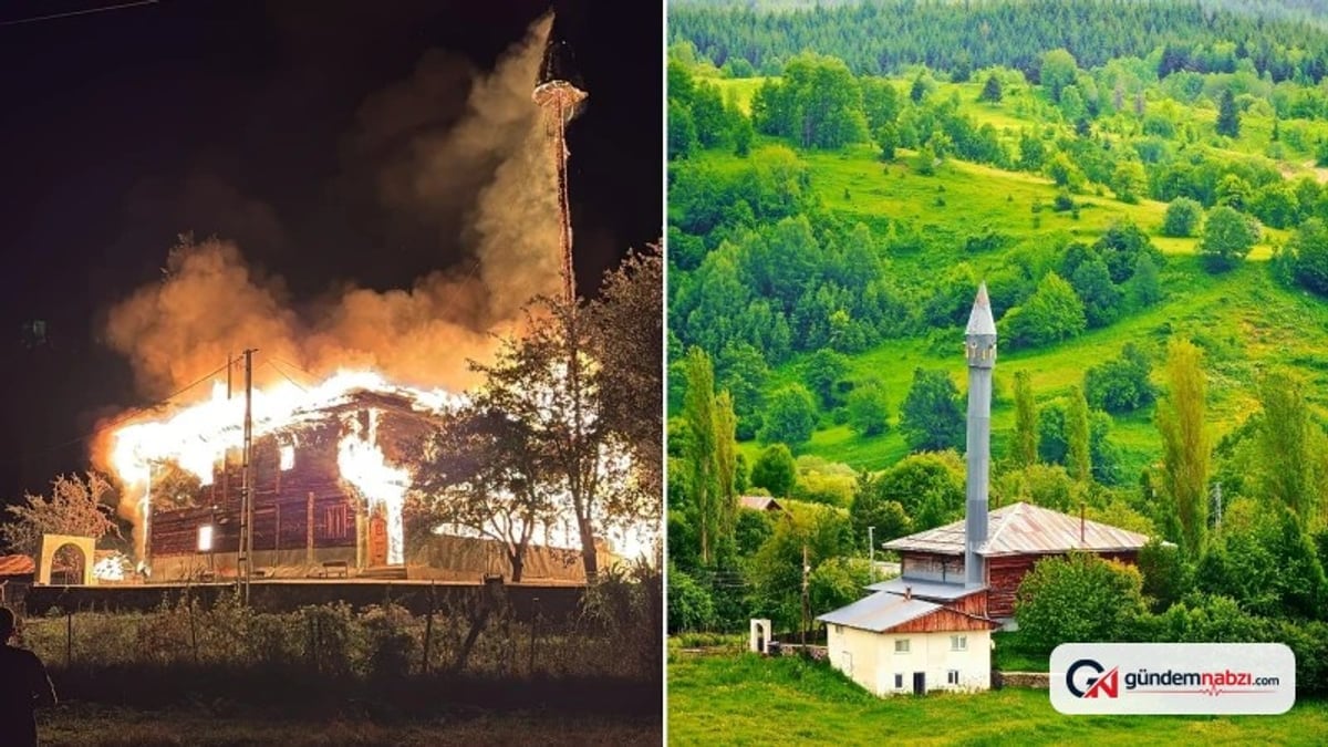 Artvin Şavşat'ta yangın ahşap camiyi kullanılamaz hale getirdi