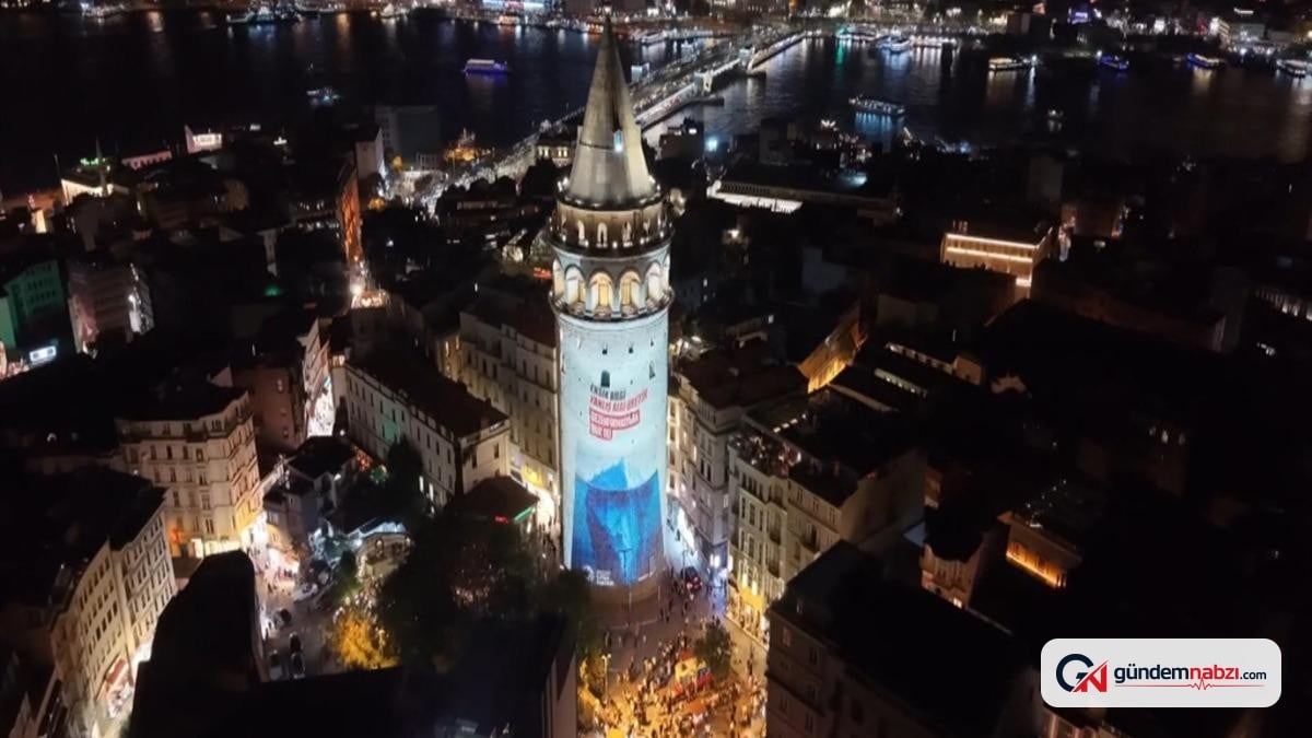 Galata Kulesi'ne dezenformasyonla mücadele mesajları yansıtıldı