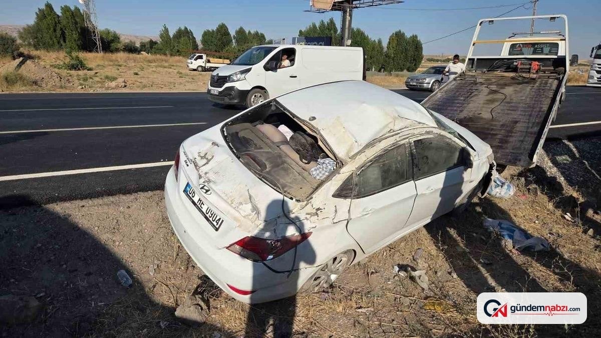 Ankara Elmadağ’da Otomobil takla attı: 4 yaralı