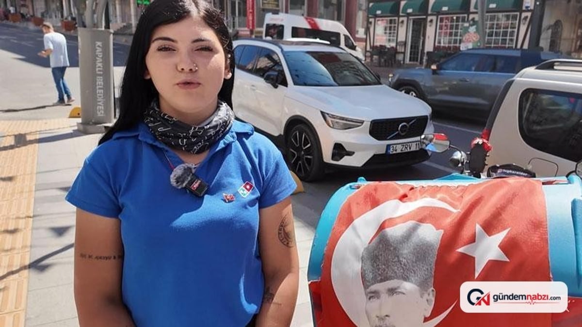 Kapaklı'da motokurye Tuğba bayrağı ertesi gün aldı