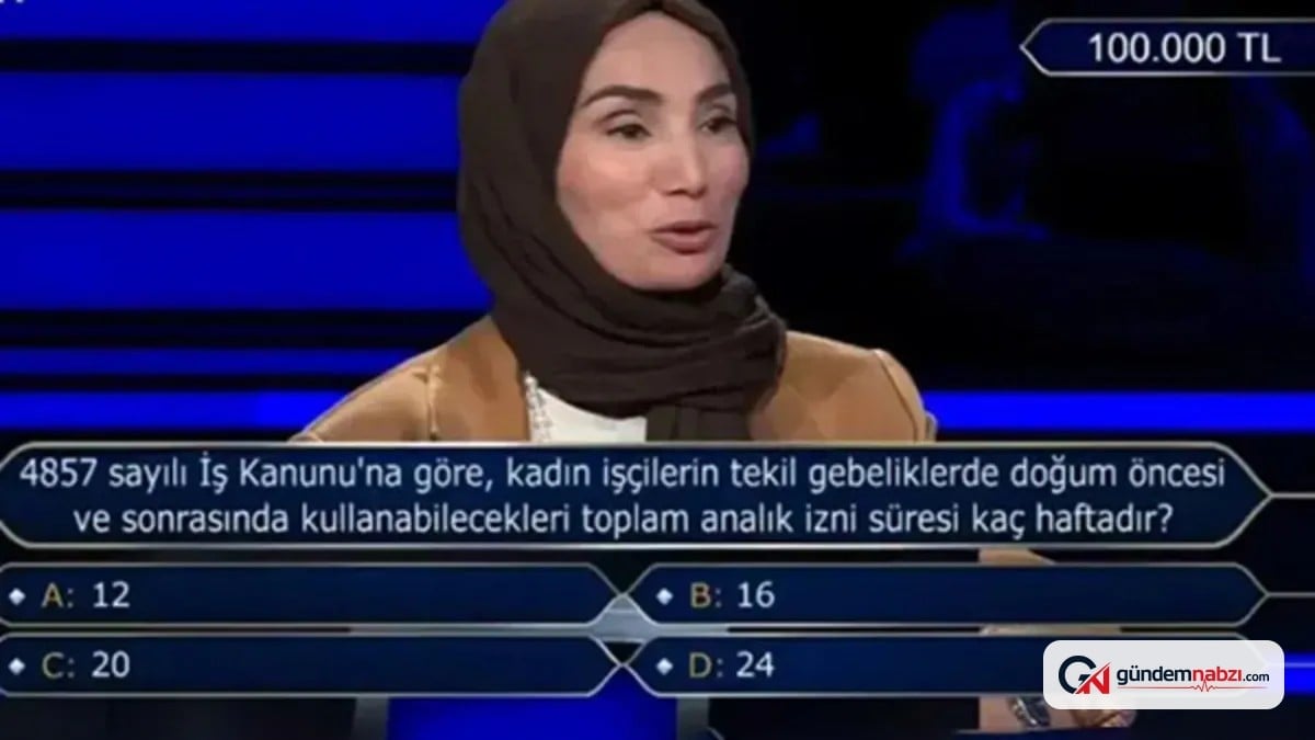 Kim Milyoner Olmak İster'de doğum izni sorusu elenmeye yol açtı