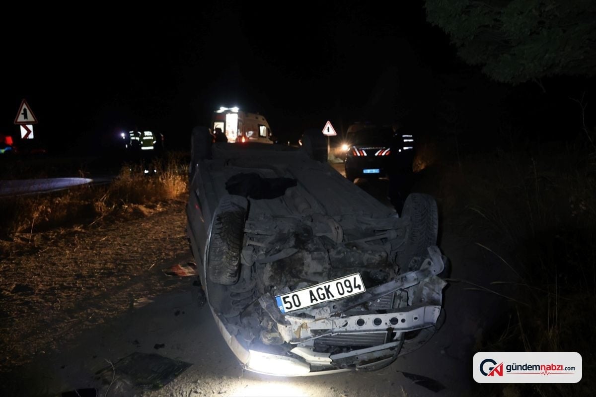Nevşehir'de otomobil devrildi, 5 kişi yaralandı