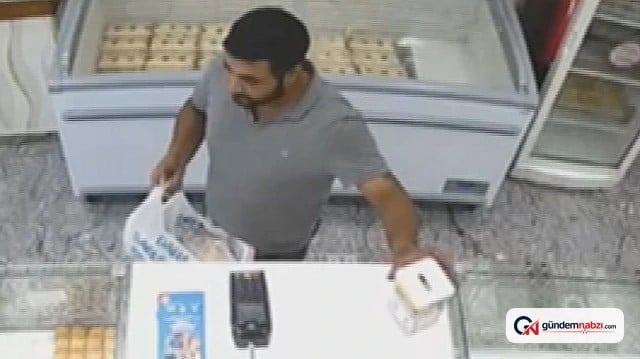 Esenler'deki tatlıcıdan sadaka kutusunu çalan hırsız