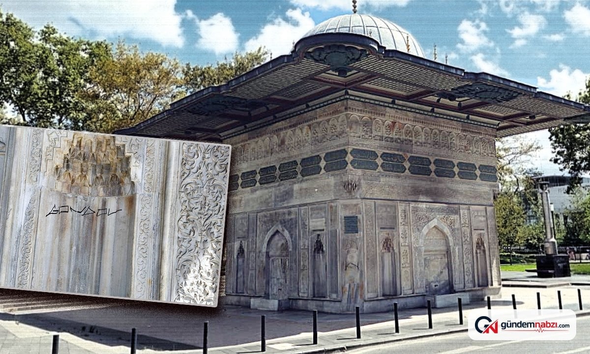 Tophane çeşmesi yine tahrip edildi: Bu kez grafiti çizildi